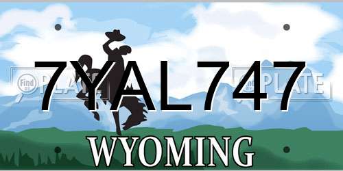 7YAL747 Wyoming License Plate