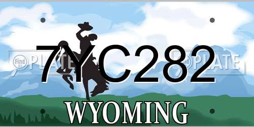 7YC282 Wyoming License Plate