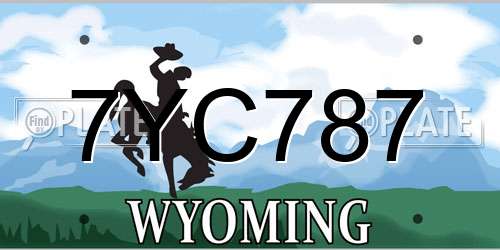 7YC787 Wyoming License Plate