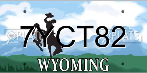 7YCT82 Wyoming License Plate