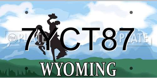7YCT87 Wyoming License Plate