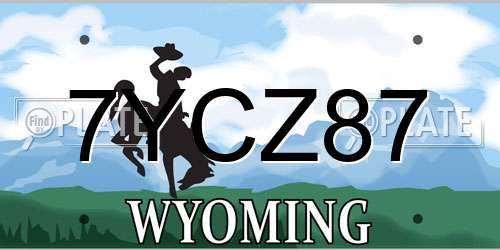7YCZ87 Wyoming License Plate