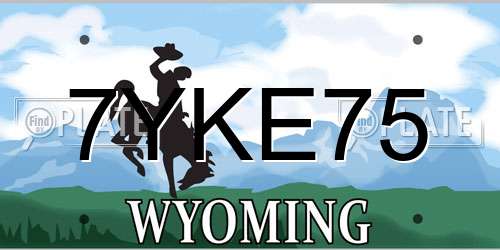 7YKE75 Wyoming License Plate