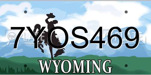 7YOS469 Wyoming License Plate
