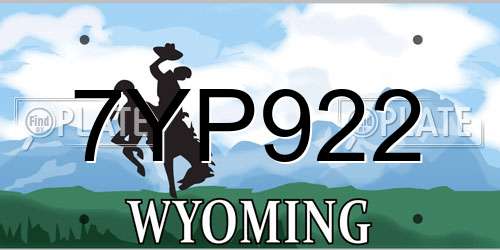 7YP922 Wyoming License Plate