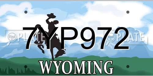 7YP972 Wyoming License Plate