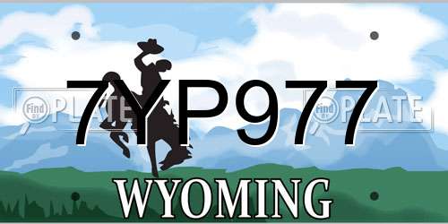 7YP977 Wyoming License Plate