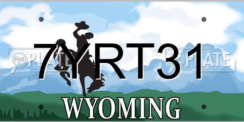 7YRT31 Wyoming License Plate