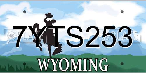 7YTS253 Wyoming License Plate