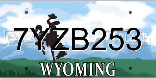7YZB253 Wyoming License Plate