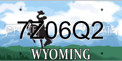 7Z06Q2 Wyoming License Plate