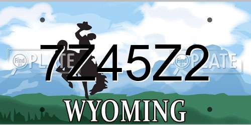 7Z45Z2 Wyoming License Plate