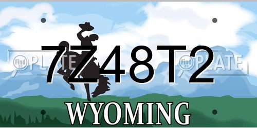 7Z48T2 Wyoming License Plate