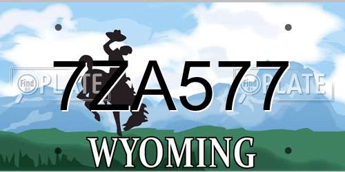 7ZA577 Wyoming License Plate
