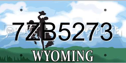 7ZB5273 Wyoming License Plate