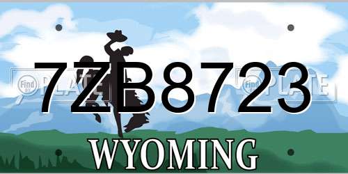 7ZB8723 Wyoming License Plate