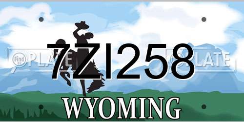7ZI258 Wyoming License Plate