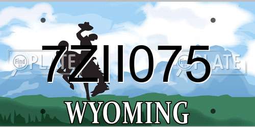 7ZII075 Wyoming License Plate