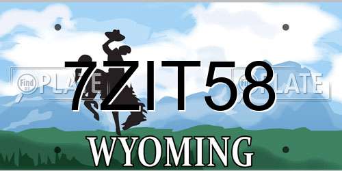 7ZIT58 Wyoming License Plate