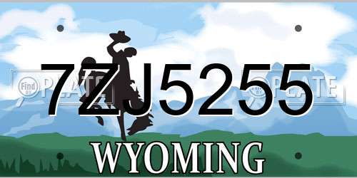 7ZJ5255 Wyoming License Plate