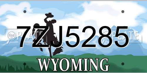 7ZJ5285 Wyoming License Plate
