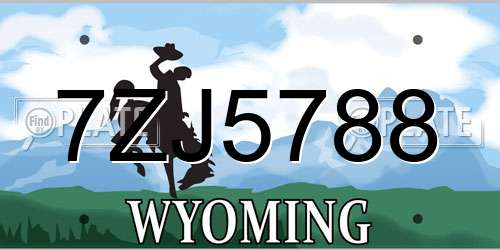 7ZJ5788 Wyoming License Plate