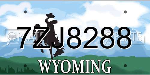 7ZJ8288 Wyoming License Plate