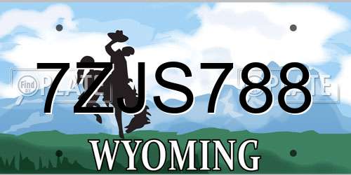 7ZJS788 Wyoming License Plate