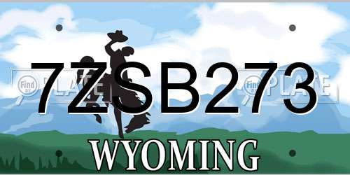7ZSB273 Wyoming License Plate