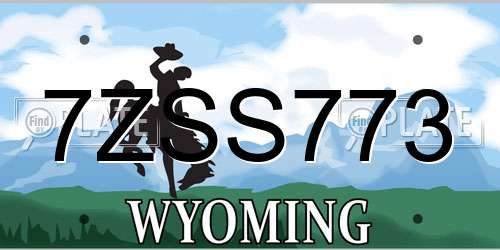 7ZSS773 Wyoming License Plate