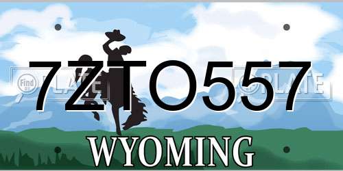 7ZTO557 Wyoming License Plate