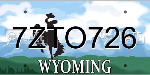 7ZTO726 Wyoming License Plate