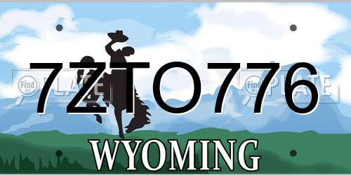 7ZTO776 Wyoming License Plate