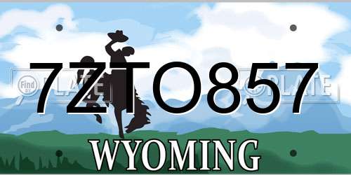 7ZTO857 Wyoming License Plate