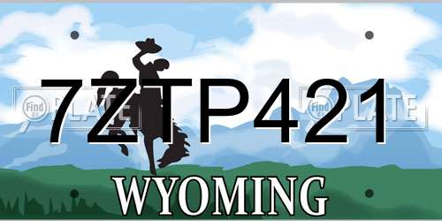 7ZTP421 Wyoming License Plate