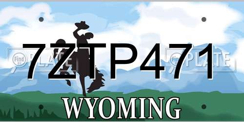7ZTP471 Wyoming License Plate