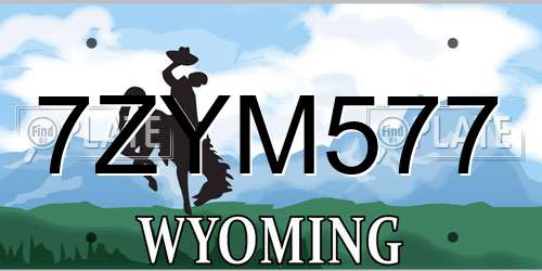 7ZYM577 Wyoming License Plate