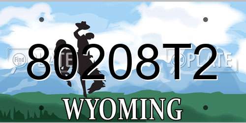 80208T2 Wyoming License Plate