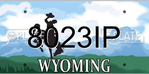 8023IP Wyoming License Plate