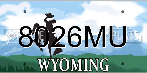 8026MU Wyoming License Plate