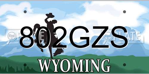 802GZS Wyoming License Plate