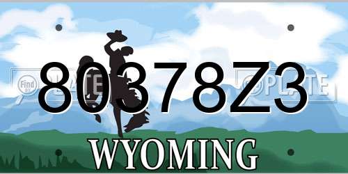 80378Z3 Wyoming License Plate