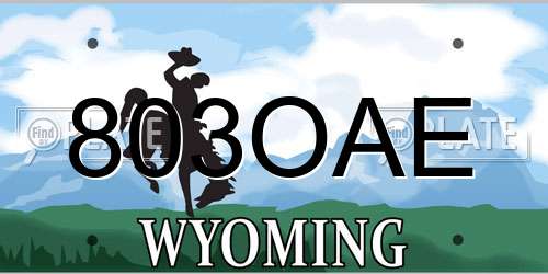 803OAE Wyoming License Plate