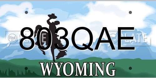 803QAE Wyoming License Plate
