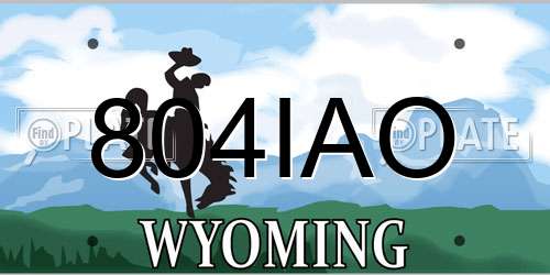 804IAO Wyoming License Plate