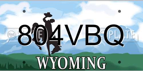 804VBQ Wyoming License Plate