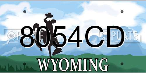 8054CD Wyoming License Plate