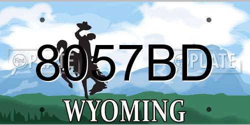 8057BD Wyoming License Plate