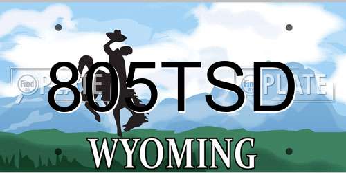805TSD Wyoming License Plate