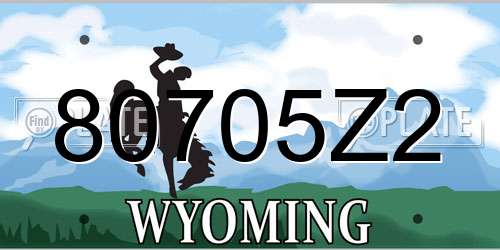 80705Z2 Wyoming License Plate